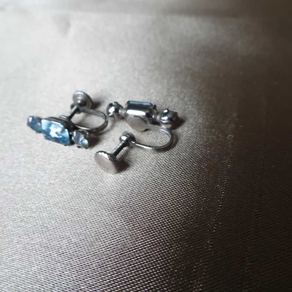 STRIKING Art Deco Glass Earrings, Brilliant Light… - image 2