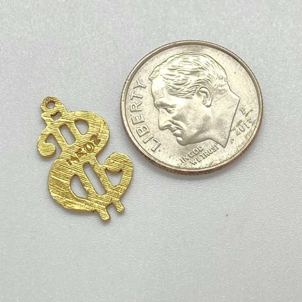 Dollar Sign $ Vintage Charm 14K Gold, Money, Curr… - image 2