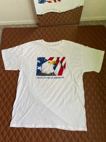 Rare × Vintage 90s Vintage Proud to be American t 