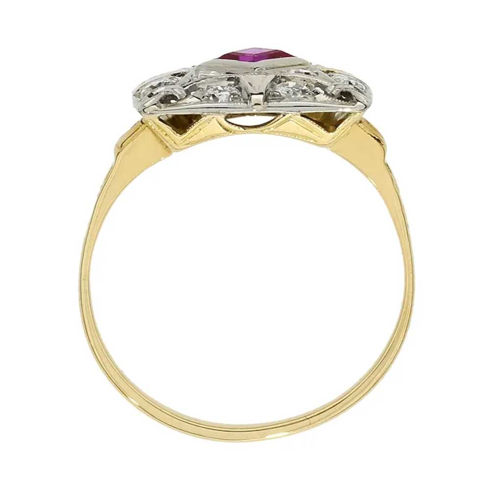 Vintage 14K Yellow and White Gold Ruby & Diamond … - image 4