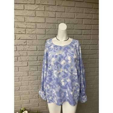 Nine West Nine West Blue Balloon Sleeve Blouse Si… - image 1