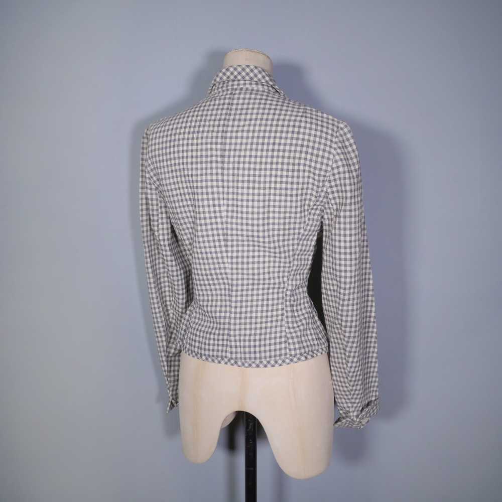 50s BOBBIE BROOKS LIGHTWEIGHT CREAM AND GREY CHEC… - image 10