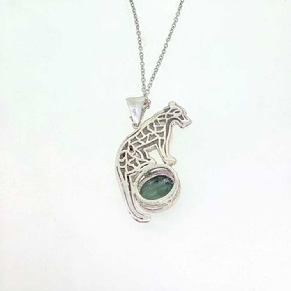 Karis Sterling Silver Malachite Jaguar Necklace - image 3