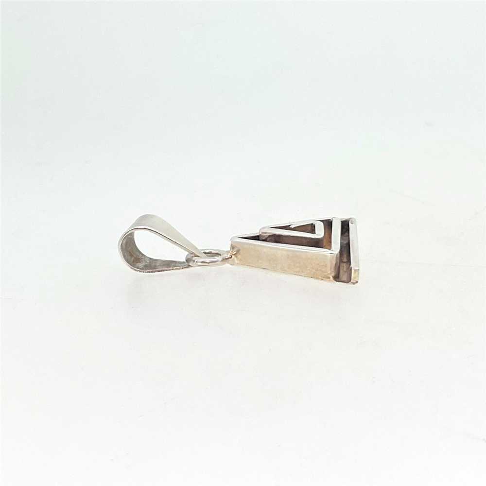 Mexican Sterling Silver Plata Modernist Triangle … - image 2