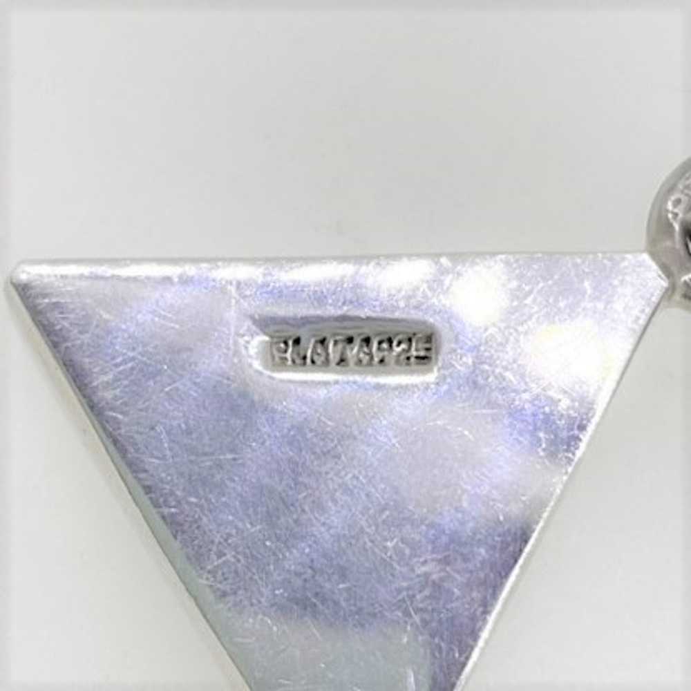 Mexican Sterling Silver Plata Modernist Triangle … - image 5