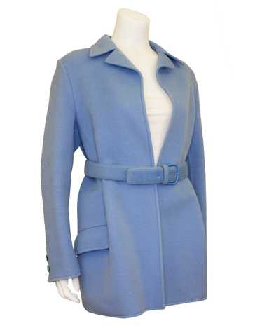Versace Blue Felted Wool Jacket - image 1