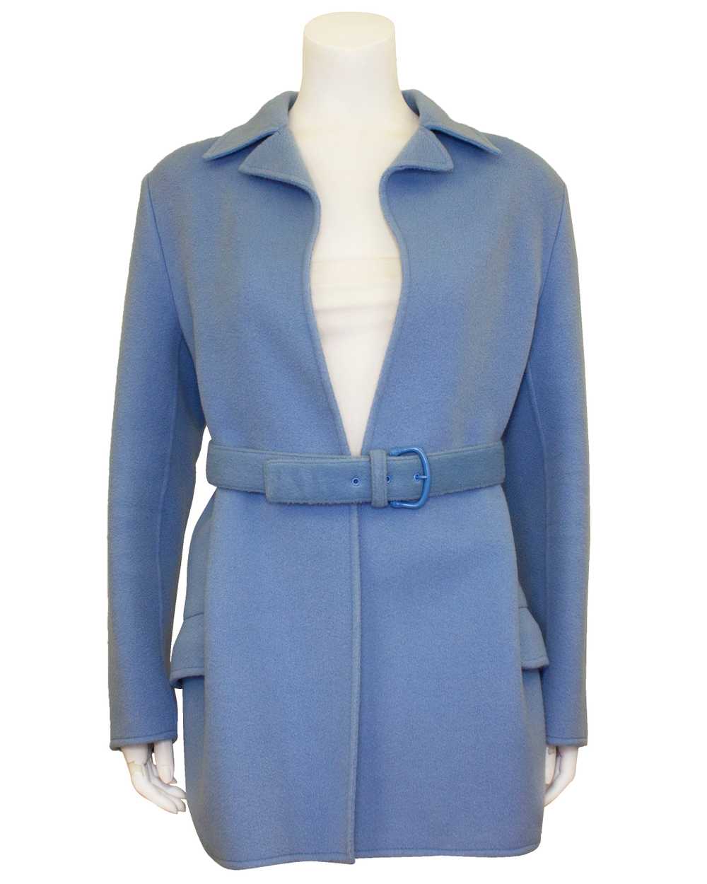 Versace Blue Felted Wool Jacket - image 3