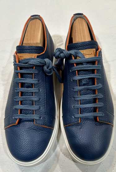 Santoni Santoni Blue Leather Sneakers