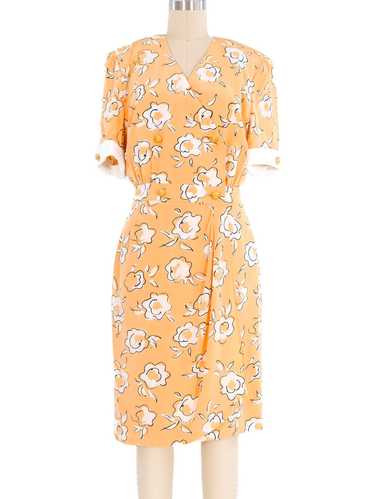 Escada Silk Creamsicle Floral Dress