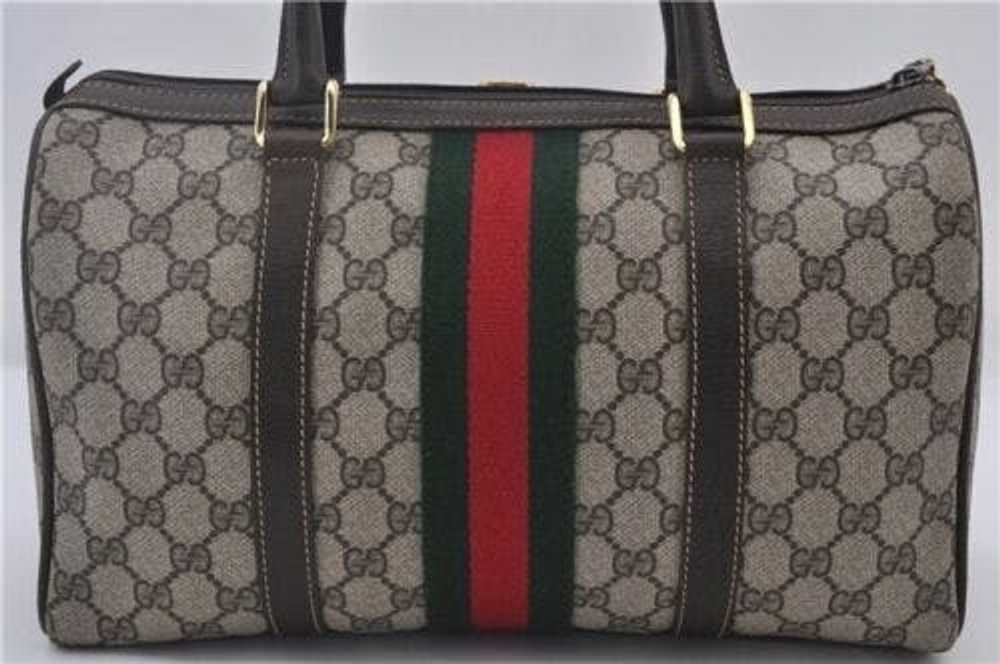 Gucci GUCCI Web Sherry Line Hand Boston Bag GG PV… - image 2
