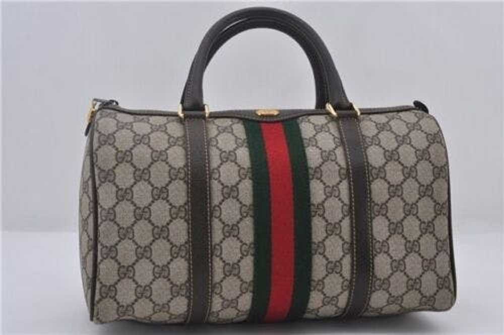 Gucci GUCCI Web Sherry Line Hand Boston Bag GG PV… - image 3