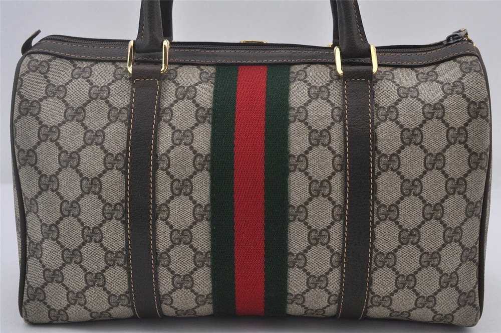Gucci GUCCI Web Sherry Line Hand Boston Bag GG PV… - image 4