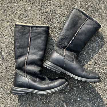 Ugg Ugg Brooks Tall Leather Shearling Lined Boots