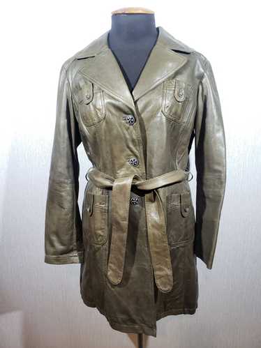 Linea by Louis Dell'Olio Long Lamb Leather Jacket Knit Trim 