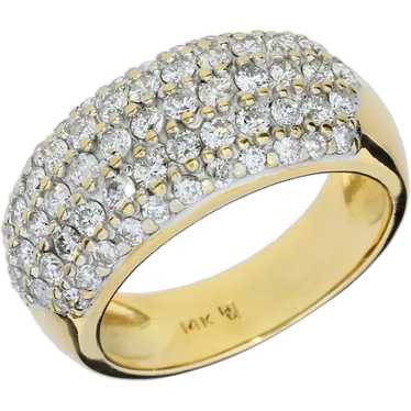 14K Yellow Gold 1.28ctw Natural Diamond Pave Band