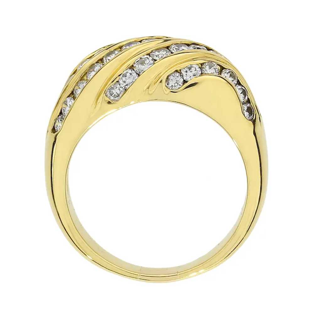 18K Yellow Gold 1.8ctw Natural Diamond Dome Ring - image 4