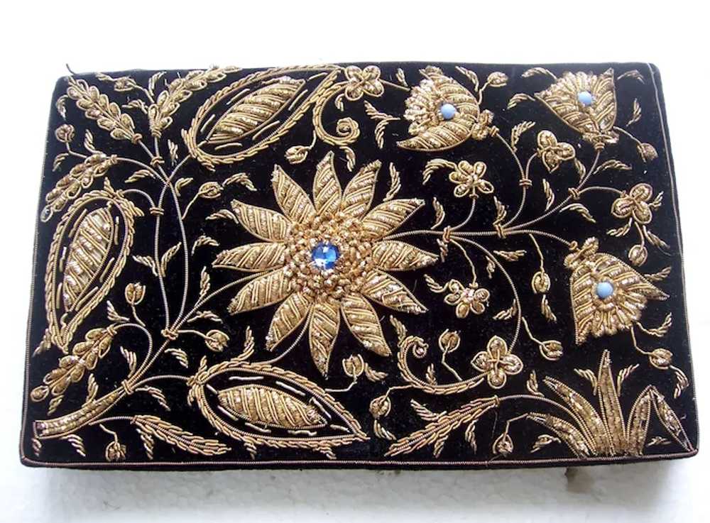 Embroidered evening purse with Zardozi embroidery… - image 2