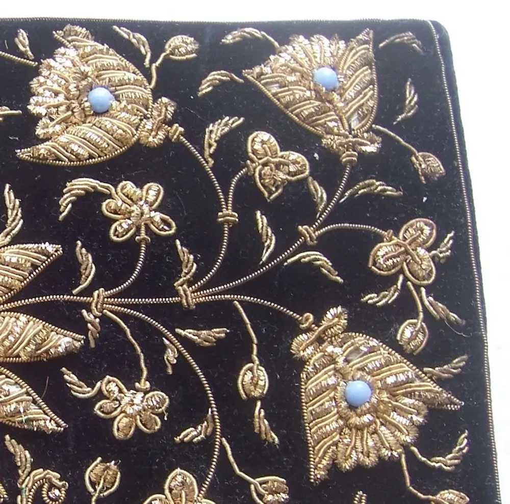 Embroidered evening purse with Zardozi embroidery… - image 3