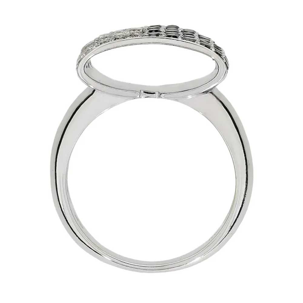 18K White Gold .92ctw Day and Night Diamond Ring - image 4