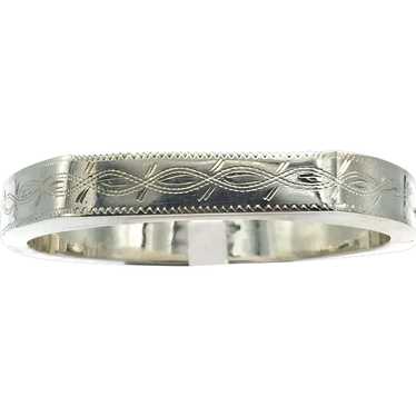 Squared Sterling Silver Bangle