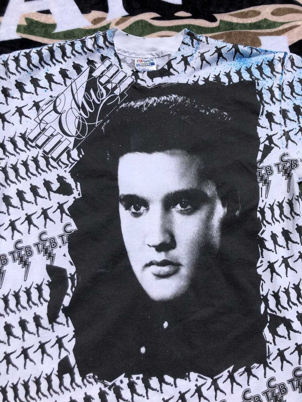 Band Tees × Hanes × Vintage 90s Elvis Presley lik… - image 3