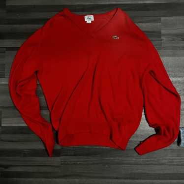 Lacoste × Vintage Mens Lacoste V Neck Sweater
