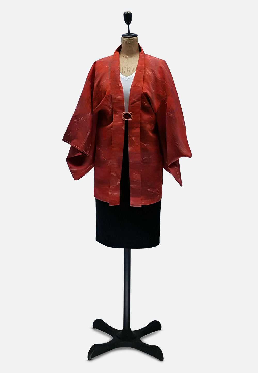 Ravishing Rusted Red and Pink Japanese Kimono - image 3