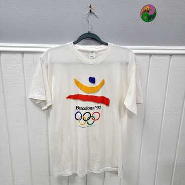 Free shipping.!!! Vintage Atlanta ‘96 “Summer Olympics” T-Shirt X-Large  Size Good Conditions Green One Visa Sponsors 1992 Tees!