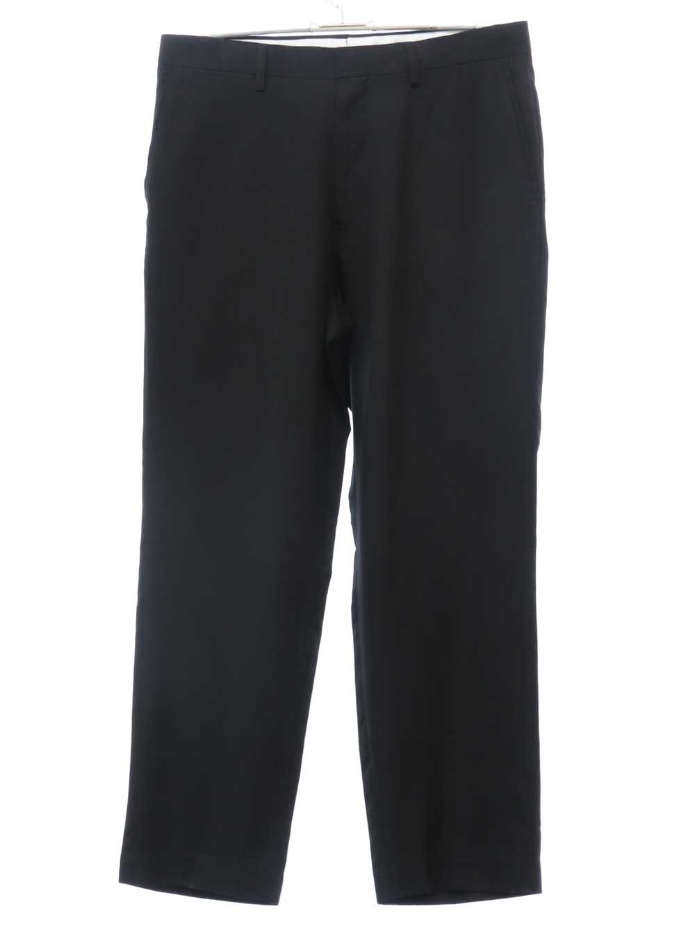 1990's Louis Raphael Mens Black Flat Front Slacks Pan… - Gem