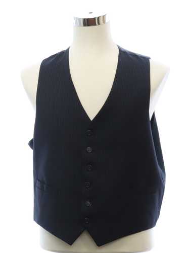1980's Mens Dark Blue Pinstriped Vest