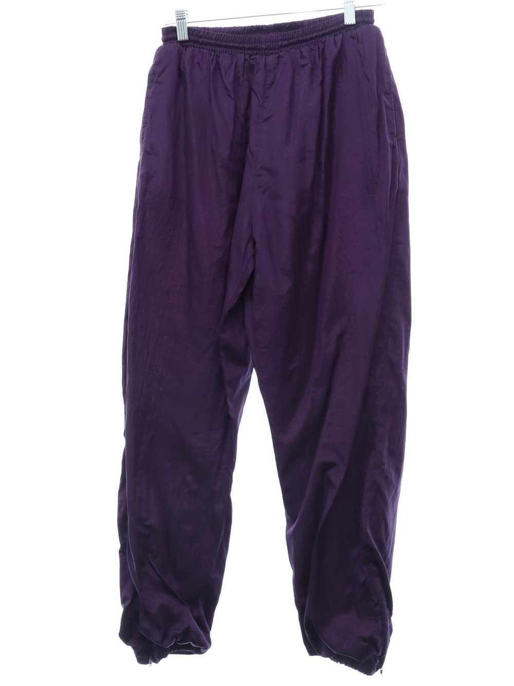 1990's Lavon Womens Dark Plum Purple Crisp Nylon … - image 1