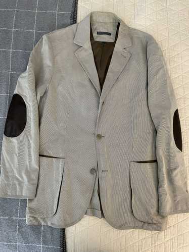John Varvatos Striped Leather Trim Jacket