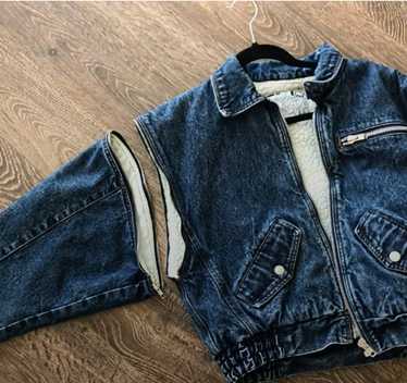 Majesda® - Vintage Gradient Denim Stitching Jacket