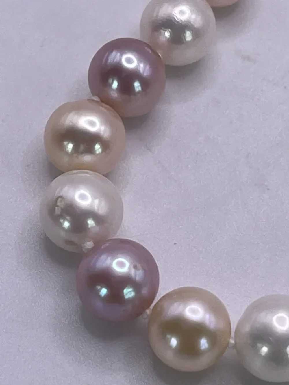 Vintage 9mm Pastel Freshwater Pearl Necklace 24” … - image 3