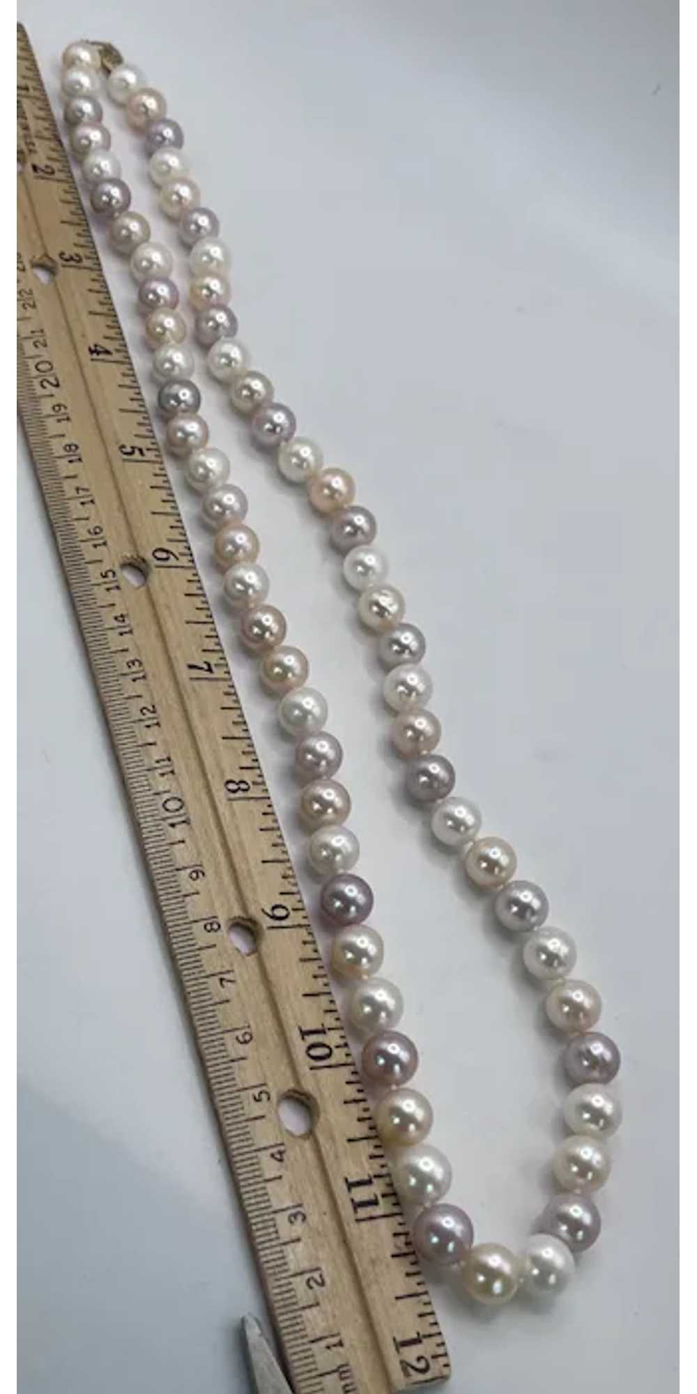 Vintage 9mm Pastel Freshwater Pearl Necklace 24” … - image 5