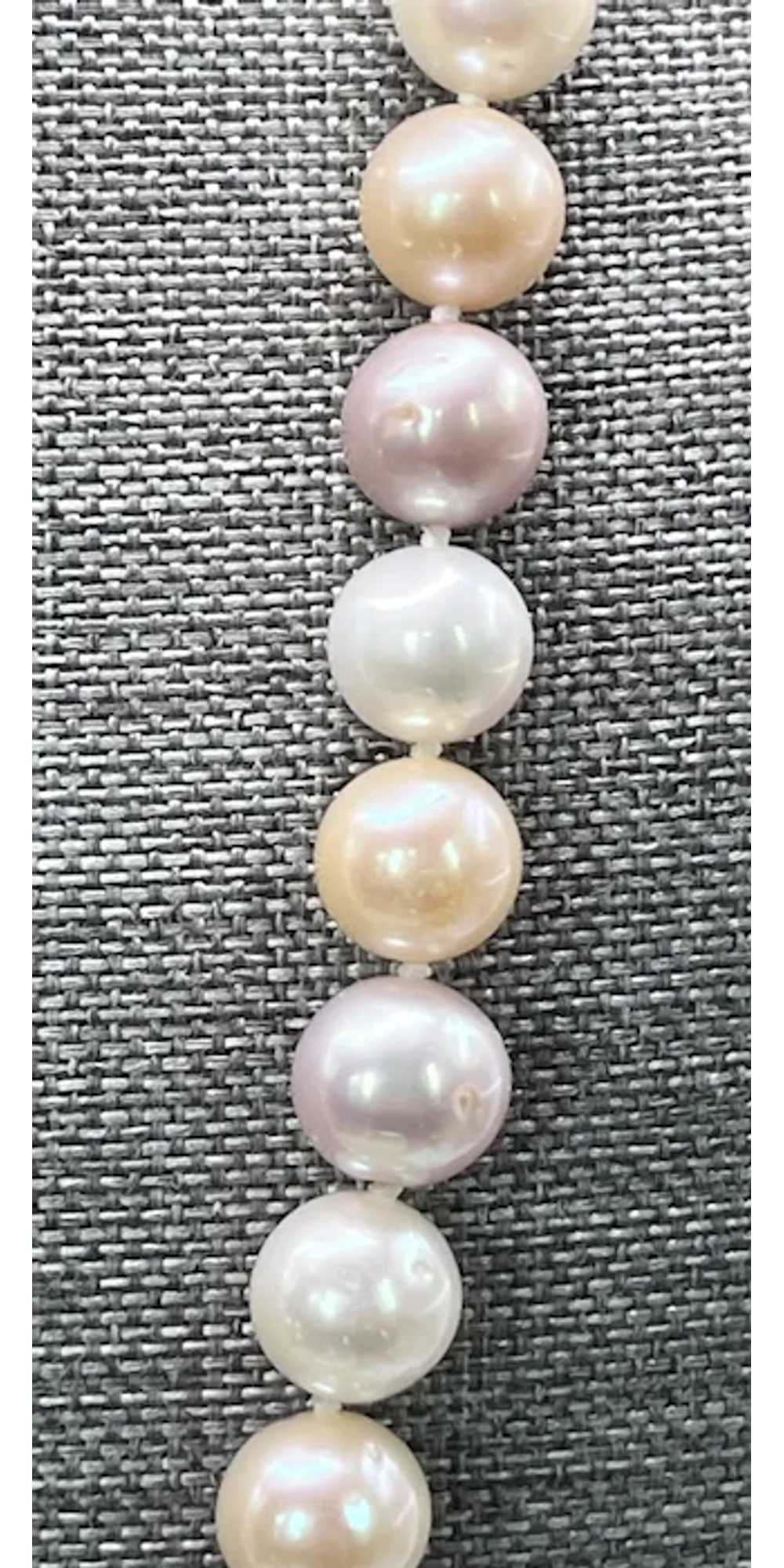 Vintage 9mm Pastel Freshwater Pearl Necklace 24” … - image 6