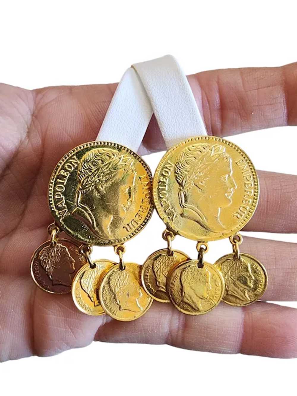 Vintage 80s Dangling Coin Earrings [A1822] - image 2