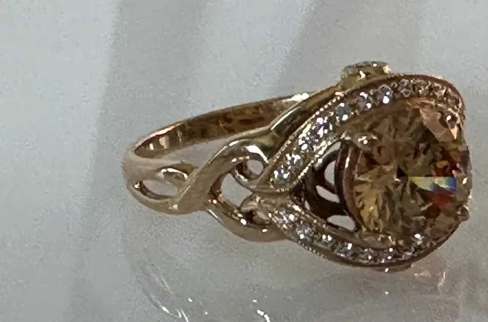 18K Rose Gold CZ Ring - image 11