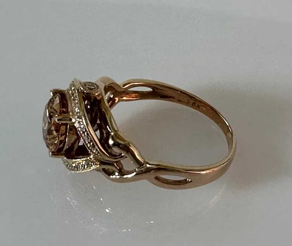 18K Rose Gold CZ Ring - image 2