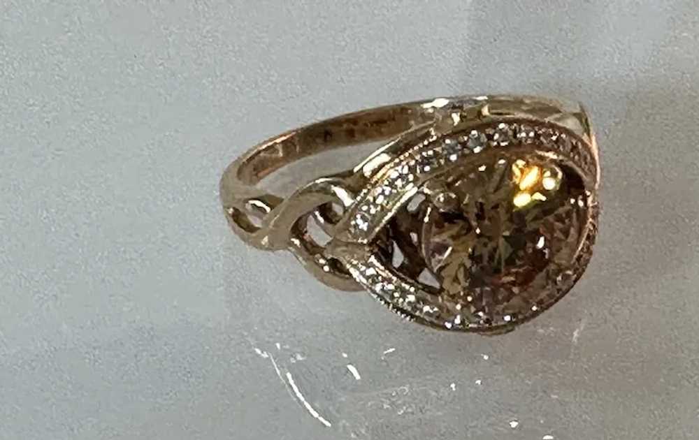 18K Rose Gold CZ Ring - image 3