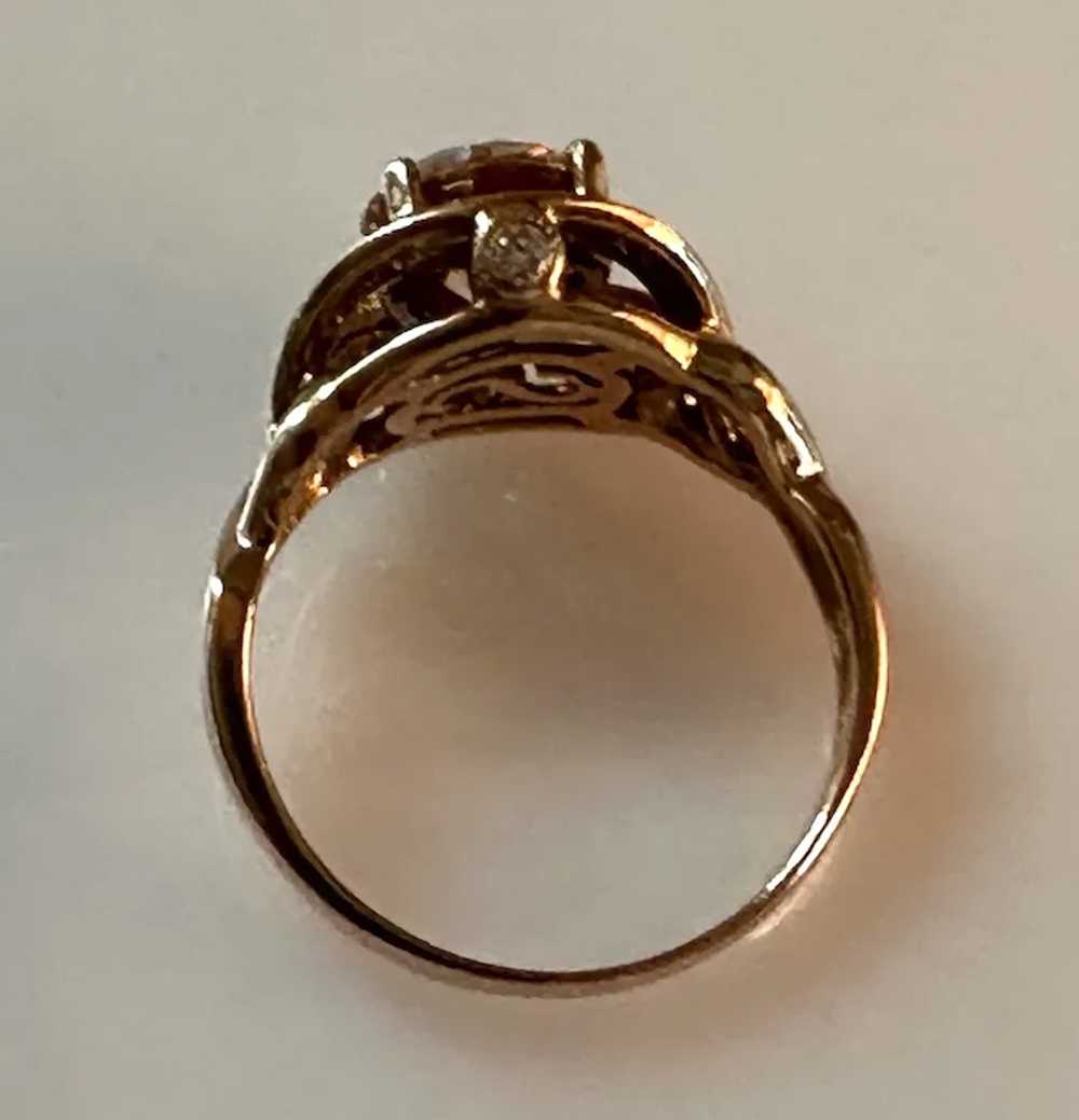 18K Rose Gold CZ Ring - image 5