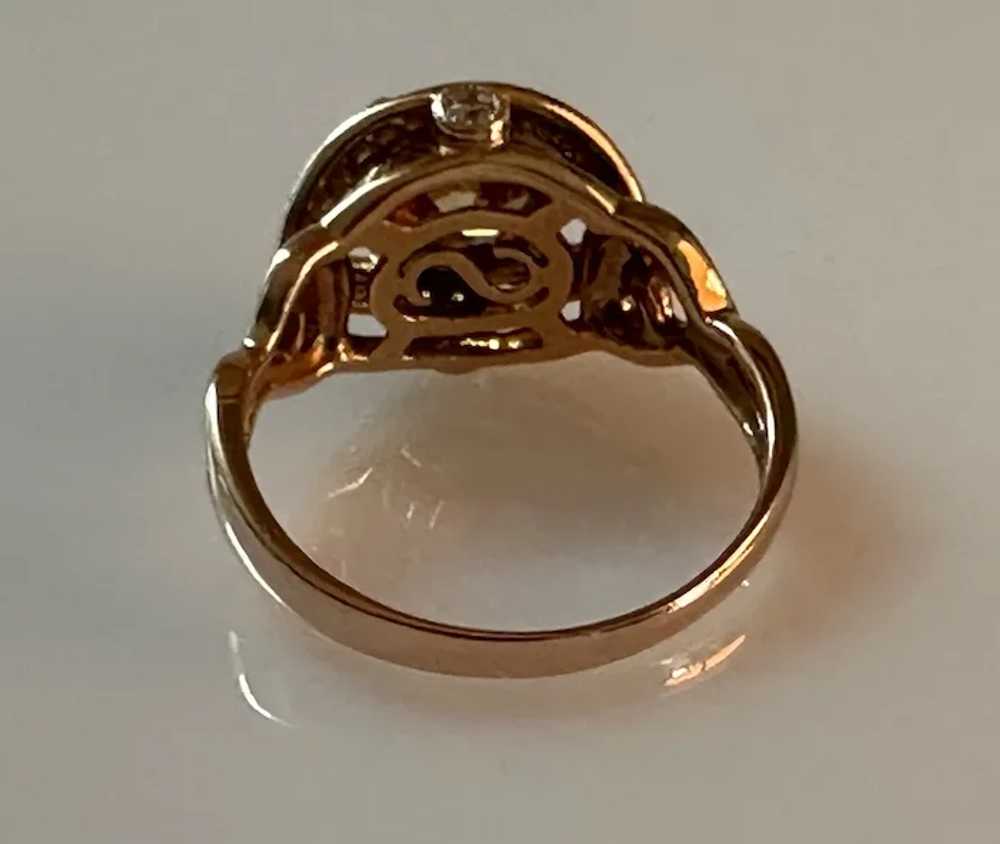 18K Rose Gold CZ Ring - image 6