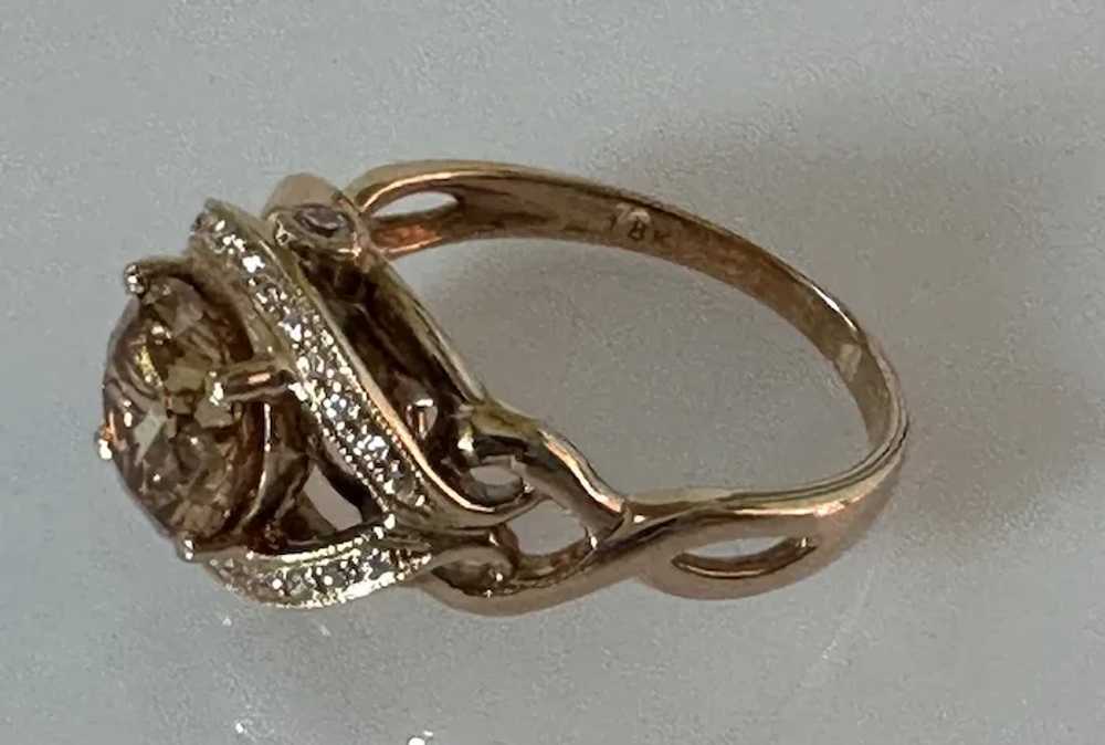 18K Rose Gold CZ Ring - image 7