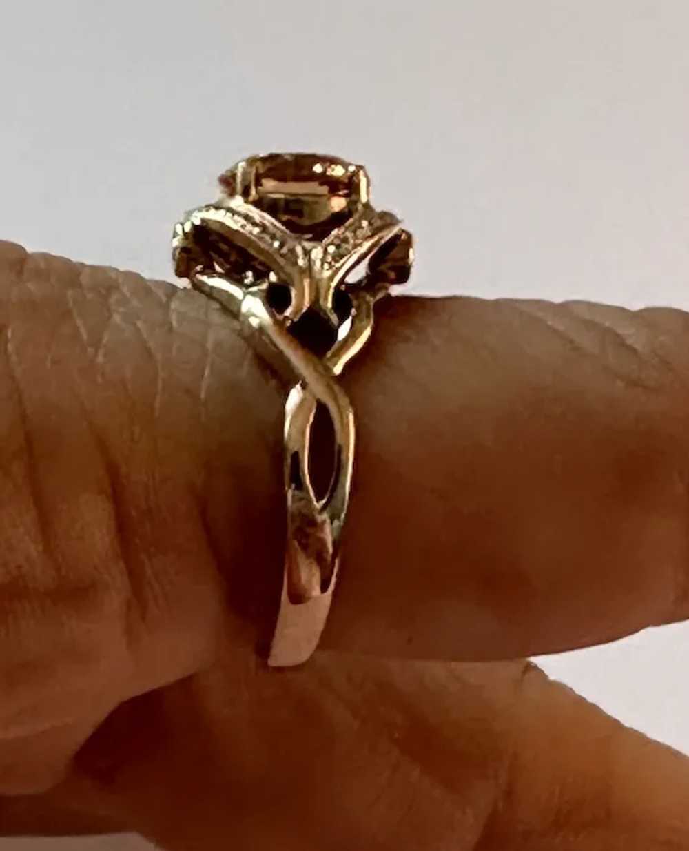 18K Rose Gold CZ Ring - image 8