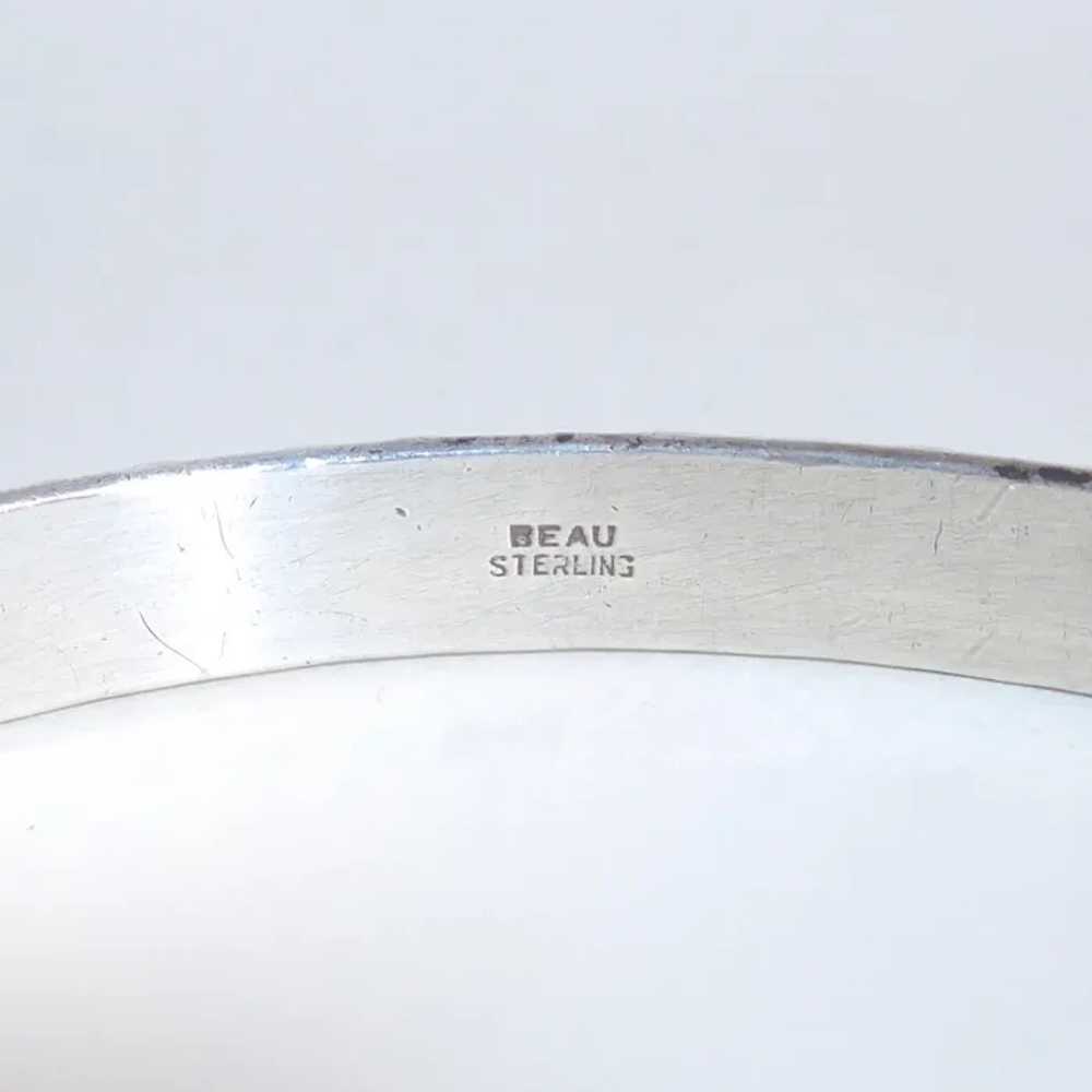 Early Beau Sterling Embossed Pattern Bangle Brace… - image 11