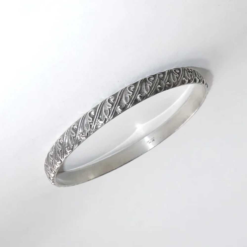 Early Beau Sterling Embossed Pattern Bangle Brace… - image 2