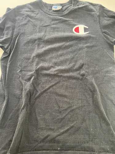 Vintage Champion T Shirt XL Spell Out Logo Big C Label Brand Products 90s  Gray S