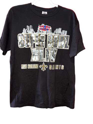 REEBOK Men's S Black T-shirt New Orleans Saints Super Bowl 44 Champ Mardi  Gras