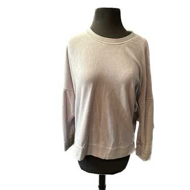 Aerie Womens long sleeve pullover gray knit sweater w/ slit sides, size  Small