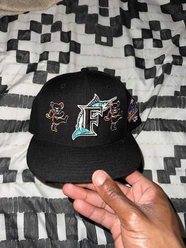 KTZ Olive, Blue Florida Marlins 59fifty Fitted Hat in Green for